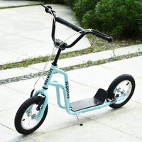 HOMCOM Teen Stunt Kick Scooter with Adjustable Handlebar - Blue