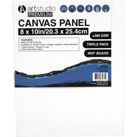 Pack of Three Art Studio Premium Canvas Panel - 20.3x25.4cm