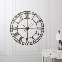 Skeleton Large Wall Clock - Black & Gold
