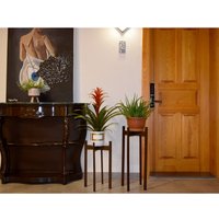 Decorotika, Floret 65cm Tall Handmade Solid Wood Plant Stand Pot Holder - Dark Colour Decorotika, Floret 65cm Tall Handmade Solid Wood Plant Stand Pot Holder - Dark Colour