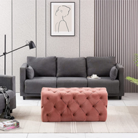 Melia Velvet Ottoman Bench Single - Pink