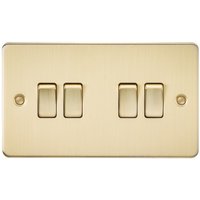 Knightsbridge Flat Plate 10AX 4G 2-way switch - brushed brass - FP4100BB - Brushed Brass