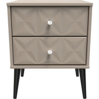 Pixel Ready Assembled 2 Drawer Bedside Cabinet - Mushroom Matt