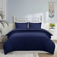 Piping Duvet Cover Set - Navy / Superking