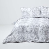 French Toile Patterned Duvet Cover Set - Grey / Single
