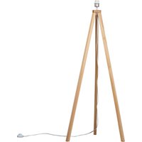 Modern Light Wood Tripod Design Floor Lamp Base - Brown