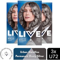 Schwarzkopf Live Metallic Shine Booster Permanent Hair Dye U72 Dusty Silver - Buy 3 / 3
