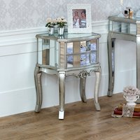 Tiffany Bedside Table - Silver