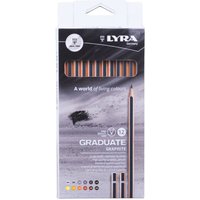 Graduate Graphite Cardboard Box 12 Piece Set - Multi Colour