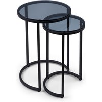 Chicago Side Tables - Smoked Glass/Black