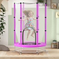AIYAPLAY 4.6FT Kids Trampoline Indoor Outdoor - Purple