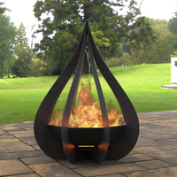 Tear Drop Fire Pit - Black