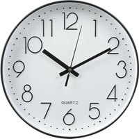 12-Inch Modern Wall Clock with Arabic Numerals - White