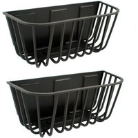 62cm Black Manger Wall Trough Planter Basket Plastic Hay Manger - Ebony / 2