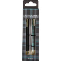 Pack of 2 Blue and Grey Tartan Pens