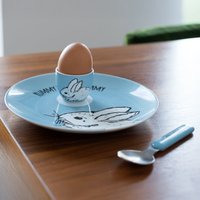 Creative Tops Set of 3 Plate Cup Spoon Breakfast Set - Light blue