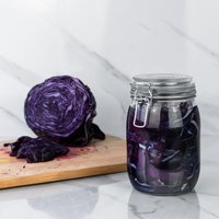 Glass Storage Jars with Labels - 1 Litre - Clear / 3