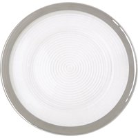 Ida Embossed Glass With Silver Rim Charger Plate - Silver