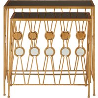 Faiza Set Of 2 Rectangular Console Tables - Gold