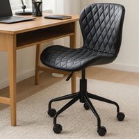 Brent Black Armless Home Office Chair - Black