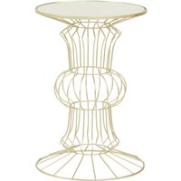 Yaxi Light Gold Finish Frame Table - Gold