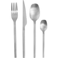 Avie 16 Piece Silver Matte Finish Cutlery Set - Silver