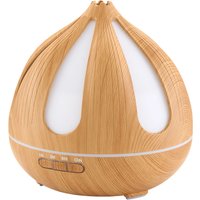 500ml Onion-Shaped Ultrasonic Oil Diffuser with Wood Grain - Natural Wood