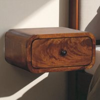 Solid Wood Avora Mini Wall-Mounted Chestnut 1 Drawer Nightstand - Brown