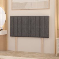 Arizona Plush Velvet 32" Divan Headboard - Charcoal / Small Double