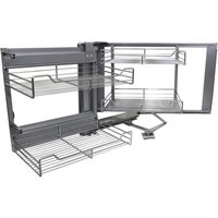 KuKoo Corner Pull Out Drawers - Left Hand - Silver