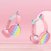 Rainbow Cat Push Pop Headset - Pink