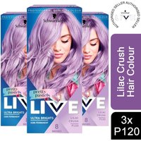 Schwarzkopf Live Ultra Brights P120 Lilac Crush Semi-Permanent Hair Dye - Buy3 - P120 Lilac Crush / 3