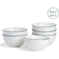 15cm White Farmhouse Cereal Bowls Pack of 6 - White