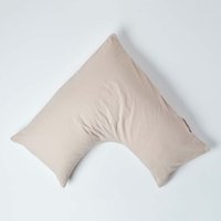 Homescapes Linen V Shaped Pillowcase - Natural