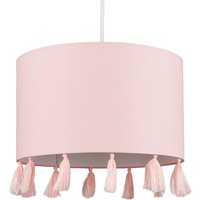 Modern Pink Drum Tassel Living Room Bedroom Hallway Ceiling Pendant Light Shade - Pink