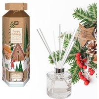 Christmas Reed Diffuser Cracker Happy Holidays Gingerbread Scent 100ml - Neutral