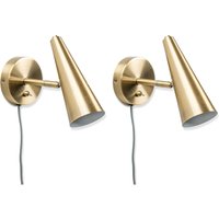 Duke Antique Brass Cone Plug In Wall Light - Antique Brass / 2