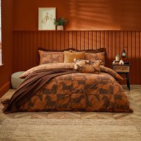 Herve Reversible Duvet Cover Set - Tan / Super King