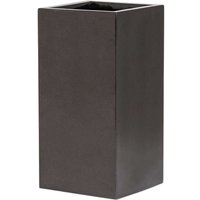 Metallic Grey Tall Cube Polystone Planter - Grey