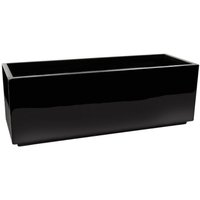 Black Fibreglass Trough Gloss Planter - Black / 121l