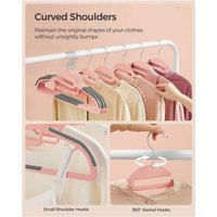 SONGMICS Non-Slip Plastic Hangers, Coat Hangers - Pink / 0.6cm / 4.2kg