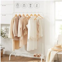 SONGMICS Wooden Hangers with Anti-Slip Trousers Bar - Yellow / 2.2kg / 1.2cm / Wood