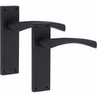 5 Pairs Victorian Scroll Astrid Door Handles Backplate 150mm - Matt Black