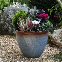 Blue Breeze Bell Glazed Planter - Blue / 1