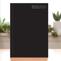 Black A5 Academic Diary Week To View School Planner Organiser - Black
