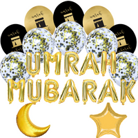Balloon Bundle Umrah Mubarak Gold - Gold