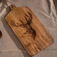 Cheese Board Stag Serving Platter - Brown