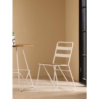 District White Metal And Elm Wood Chair - White