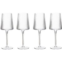 Eldon Set of Four Ribbed Wine Glasses - Transparent