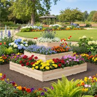 Yaheetech 3-Tier Fir Wood Raised Garden Bed - Wood
